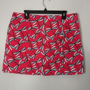 Crown & Ivy Skort Skirt Dragonfly Print Women's Size 12 Super Cute